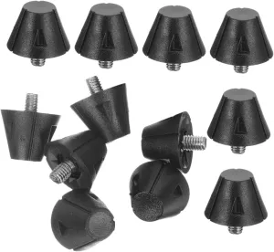 12pcs Replaceable Soccer Cleat Spikes Nylon Slip Football Shoe Studs for Enhanced Traction Grass and Turf Quick Changing Sports Shoes Accessories for Optimal Performance Black
