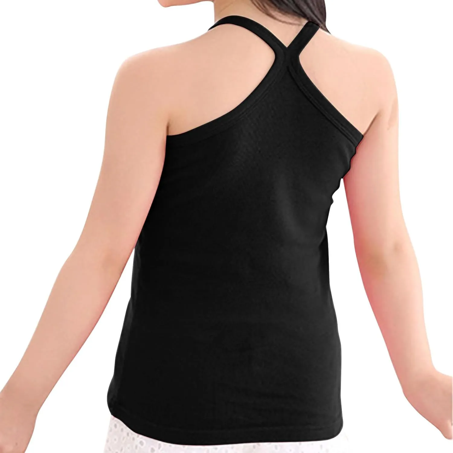 4-Pack Girls Tank Tops Racerback Camisole Undershirts Spaghetti Strap Basic Camis Dance Clothes for 1-13 Years