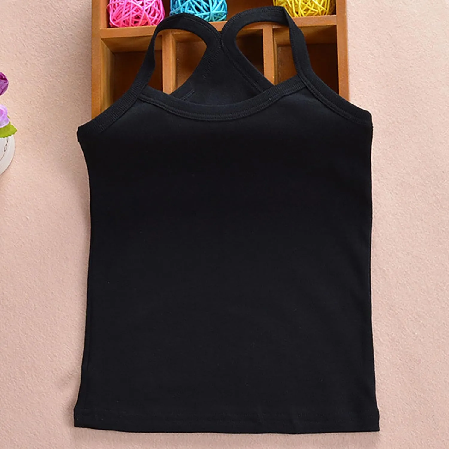 5-Pack Girls Racerback Camisole Tank Tops Spaghetti Strap Basic Undershirts Dance Clothes for 1-13 Years