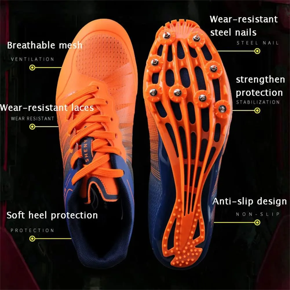 ailishabroy Mens Womens Track and Field Shoes Spikes Track Race Jumping Sneakers Professional Running Nail Spikes Shoes Man Woman