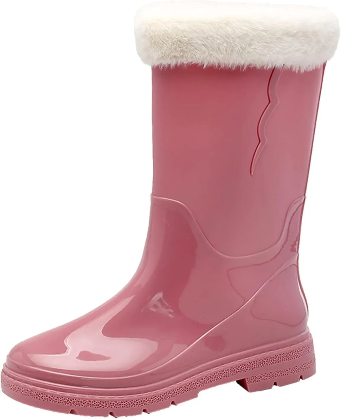 AMDBEL Short Rain Boots for Women Wide Width, Botas de lluvia para mujer impermeables, Women Rain Boots Black Waterproof Mid Calf Lightweight Cute Booties Fashion Out Work Comfortable Garden Shoes