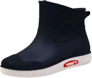 AMDBEL Women's Rain Boots Size 8, Waterproof Chelsea Rain Boots, Adjustable Short Rainboots Shoes, Adult Cute Lightweight Garden Boots for Outdoor
