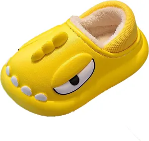 artoon Dinosaur Fuzzy Slippers For Boys Baby Memory Foam Ankle Shoes Toddler Infant House Non Slip Comfy Shoes Cotton