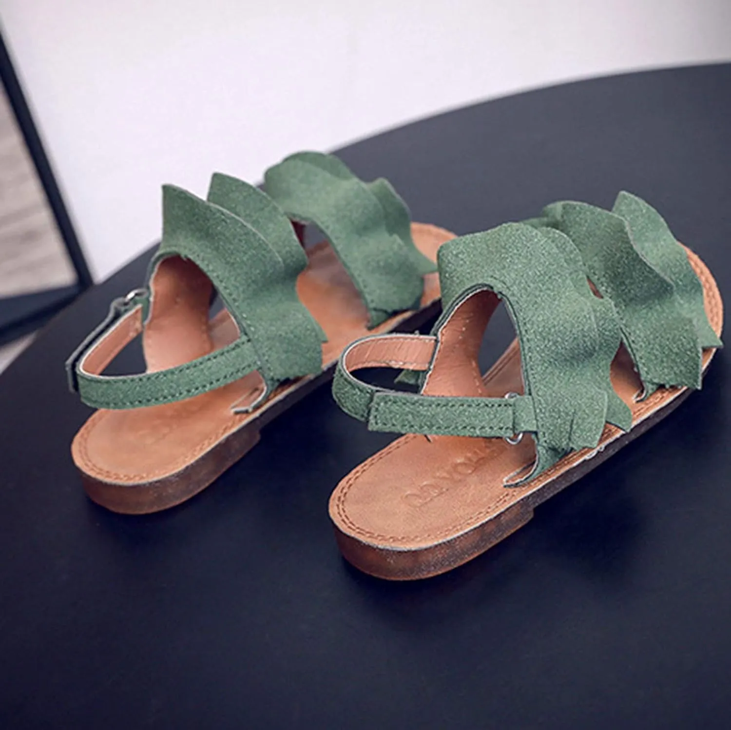 Baby Ruffle Non-Slip Girls Toddler Kids Sandals Sandals Shoes Cross Rubber Baby Shoes Kids Dress Toddler Size 6 Sandals