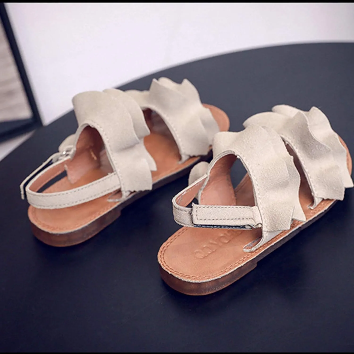 Baby Ruffle Non-Slip Girls Toddler Kids Sandals Sandals Shoes Cross Rubber Baby Shoes Kids Dress Toddler Size 6 Sandals