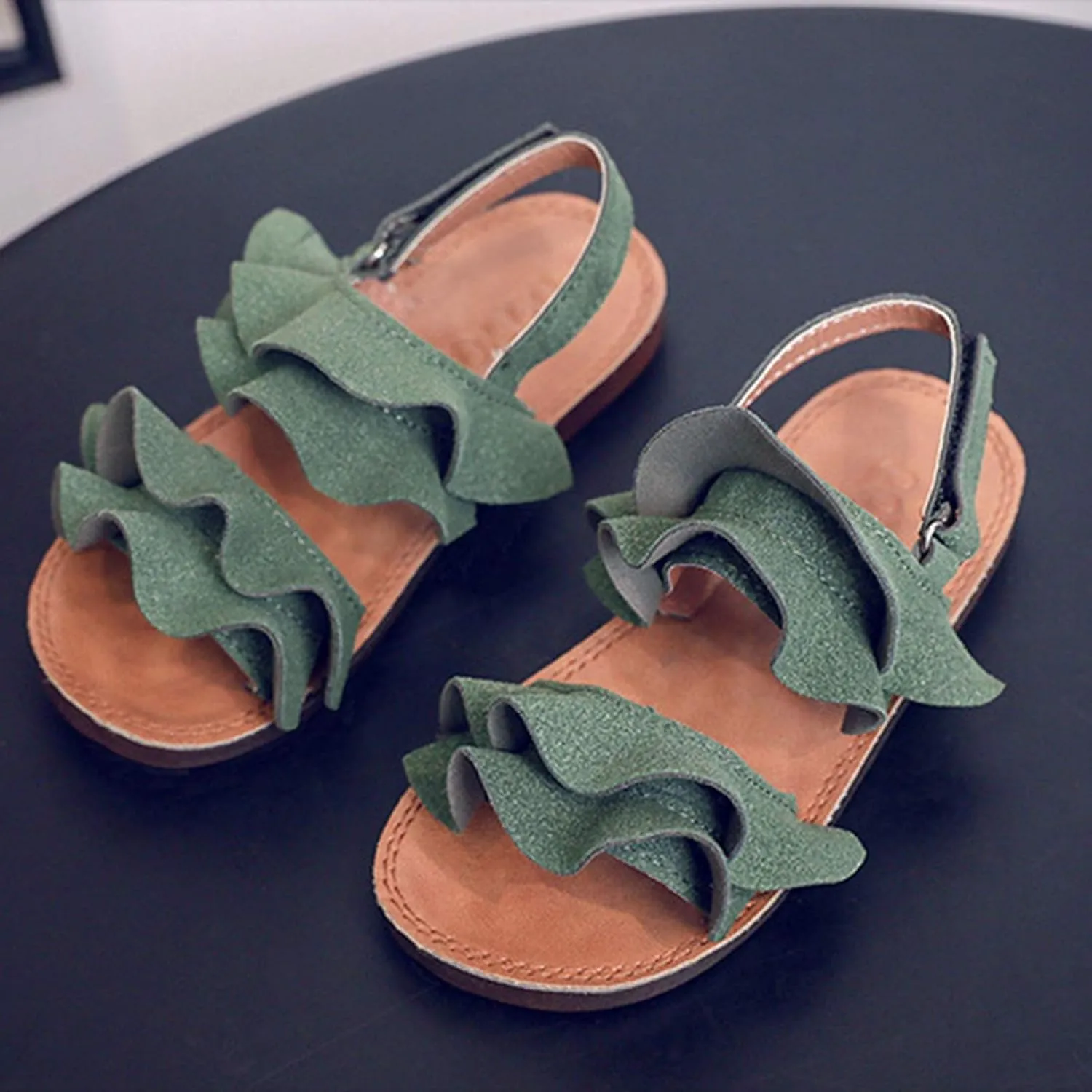 Baby Ruffle Non-Slip Girls Toddler Kids Sandals Sandals Shoes Cross Rubber Baby Shoes Kids Dress Toddler Size 6 Sandals
