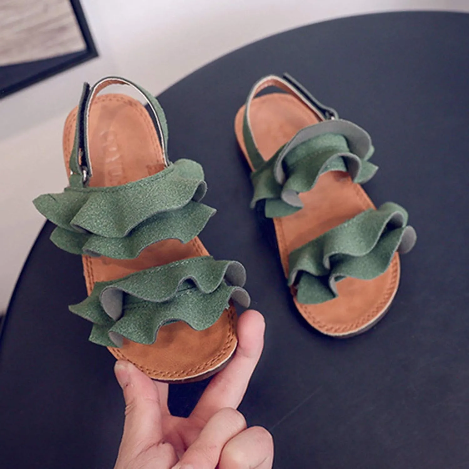 Baby Ruffle Non-Slip Girls Toddler Kids Sandals Sandals Shoes Cross Rubber Baby Shoes Kids Dress Toddler Size 6 Sandals