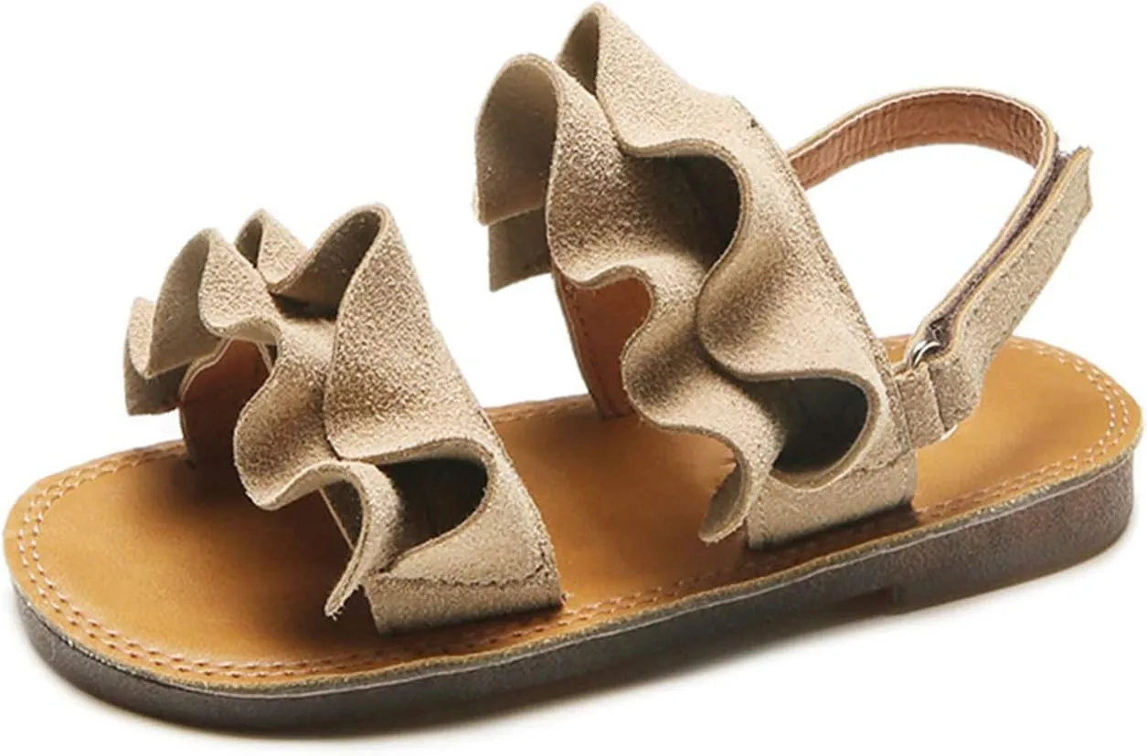 Baby Ruffle Non-Slip Girls Toddler Kids Sandals Sandals Shoes Cross Rubber Baby Shoes Kids Dress Toddler Size 6 Sandals