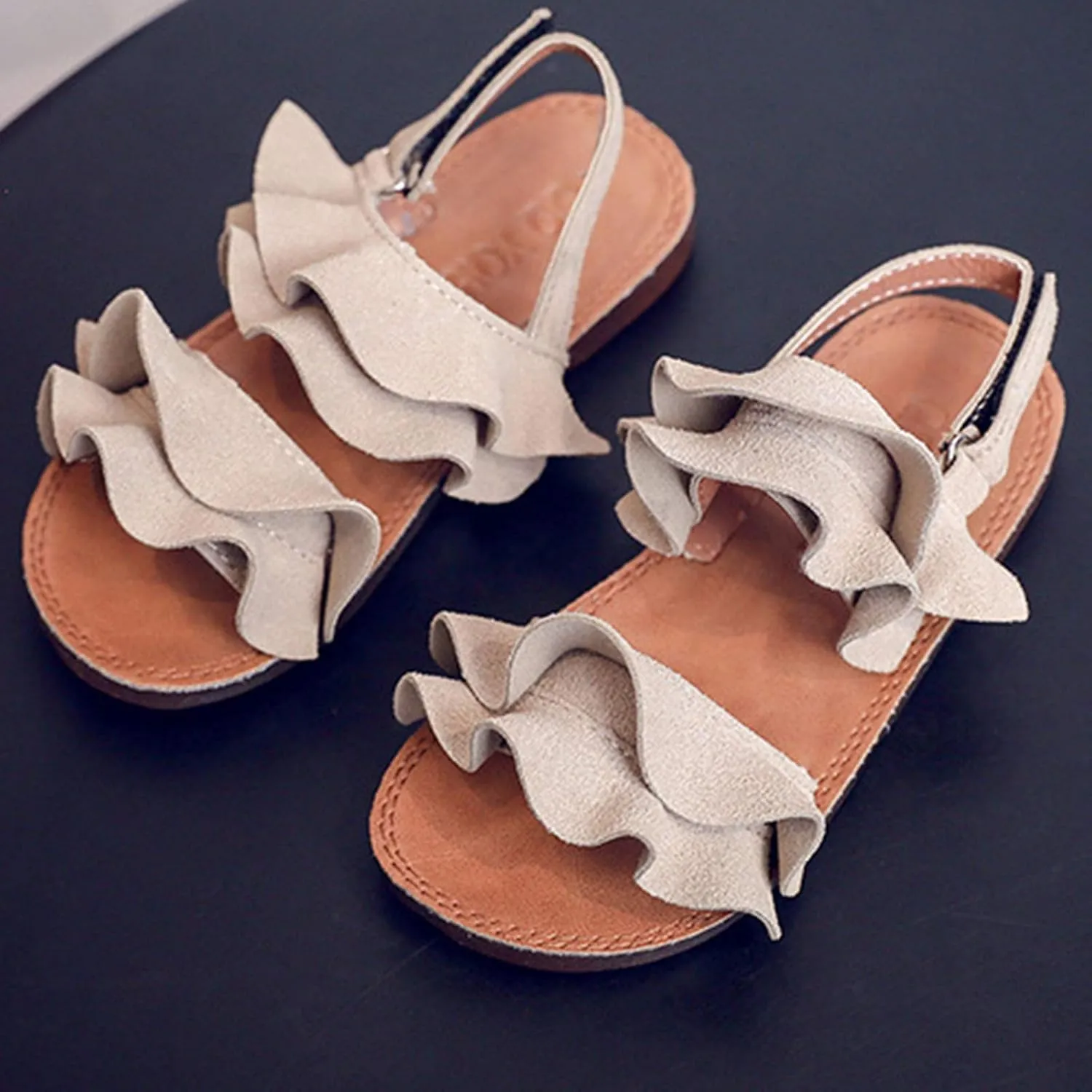 Baby Ruffle Non-Slip Girls Toddler Kids Sandals Sandals Shoes Cross Rubber Baby Shoes Kids Dress Toddler Size 6 Sandals