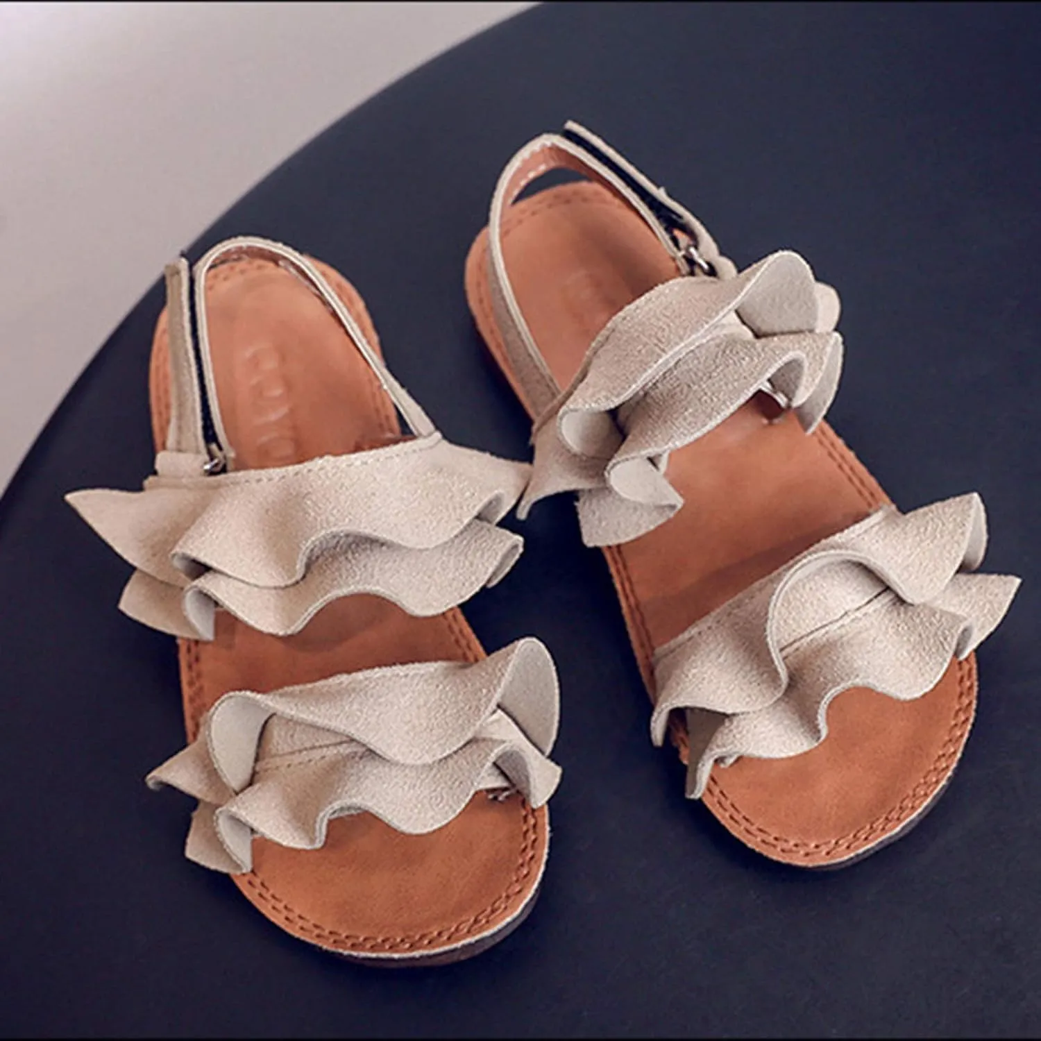 Baby Ruffle Non-Slip Girls Toddler Kids Sandals Sandals Shoes Cross Rubber Baby Shoes Kids Dress Toddler Size 6 Sandals