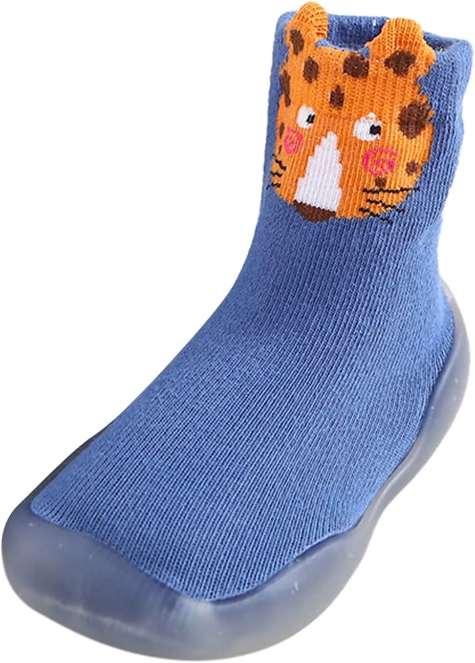 Baby Sock Shoes Toddler Cartoon Rubber Sole Non Slip Indoor Floor Slipper for Infant Boys Girls First Walking