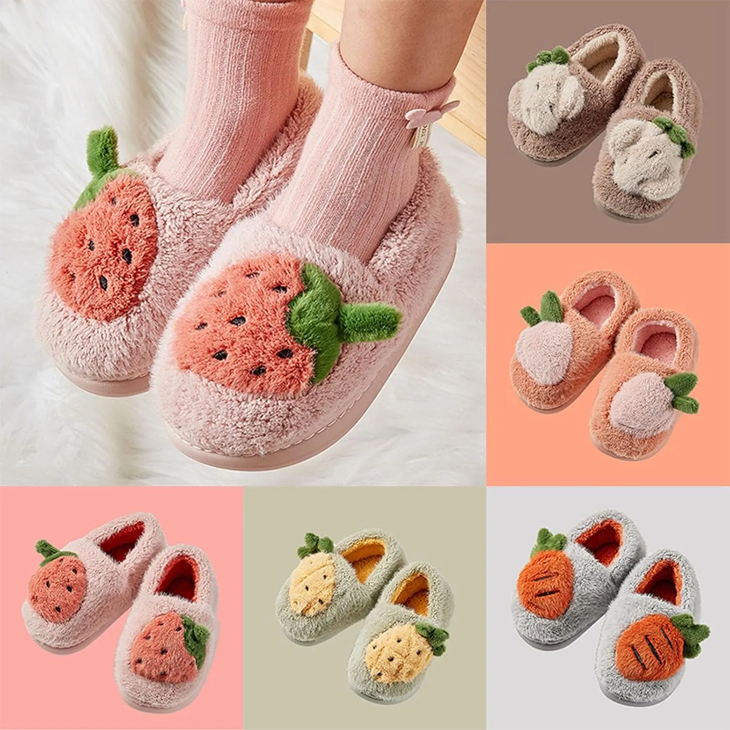 Big Slipper Bedroom Slippers For Kids Cotton Slippers Girls Boys Slippers Memory Foam Comfy House Sandals Baby Girl