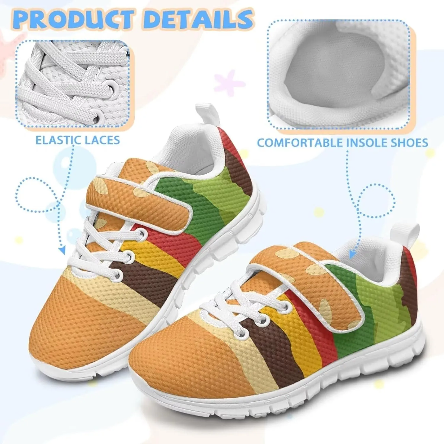 Boys Girls Single Buckle Sneakers,Lightweight Spring Outdoor Sports Shoes,Children Anti-Skid Mesh Cycling Sneaker