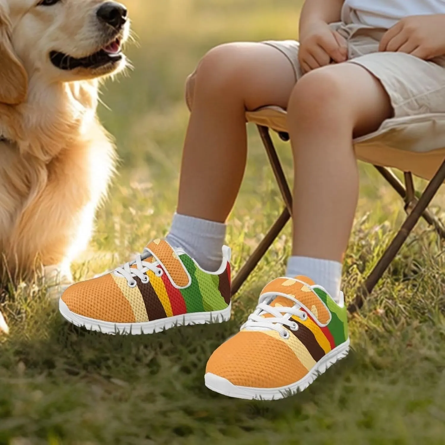 Boys Girls Single Buckle Sneakers,Lightweight Spring Outdoor Sports Shoes,Children Anti-Skid Mesh Cycling Sneaker