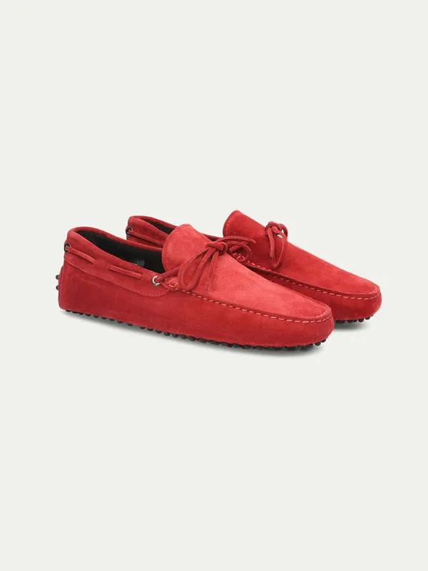 Bright Red Suede Ophelia Driving Loafers - AW24