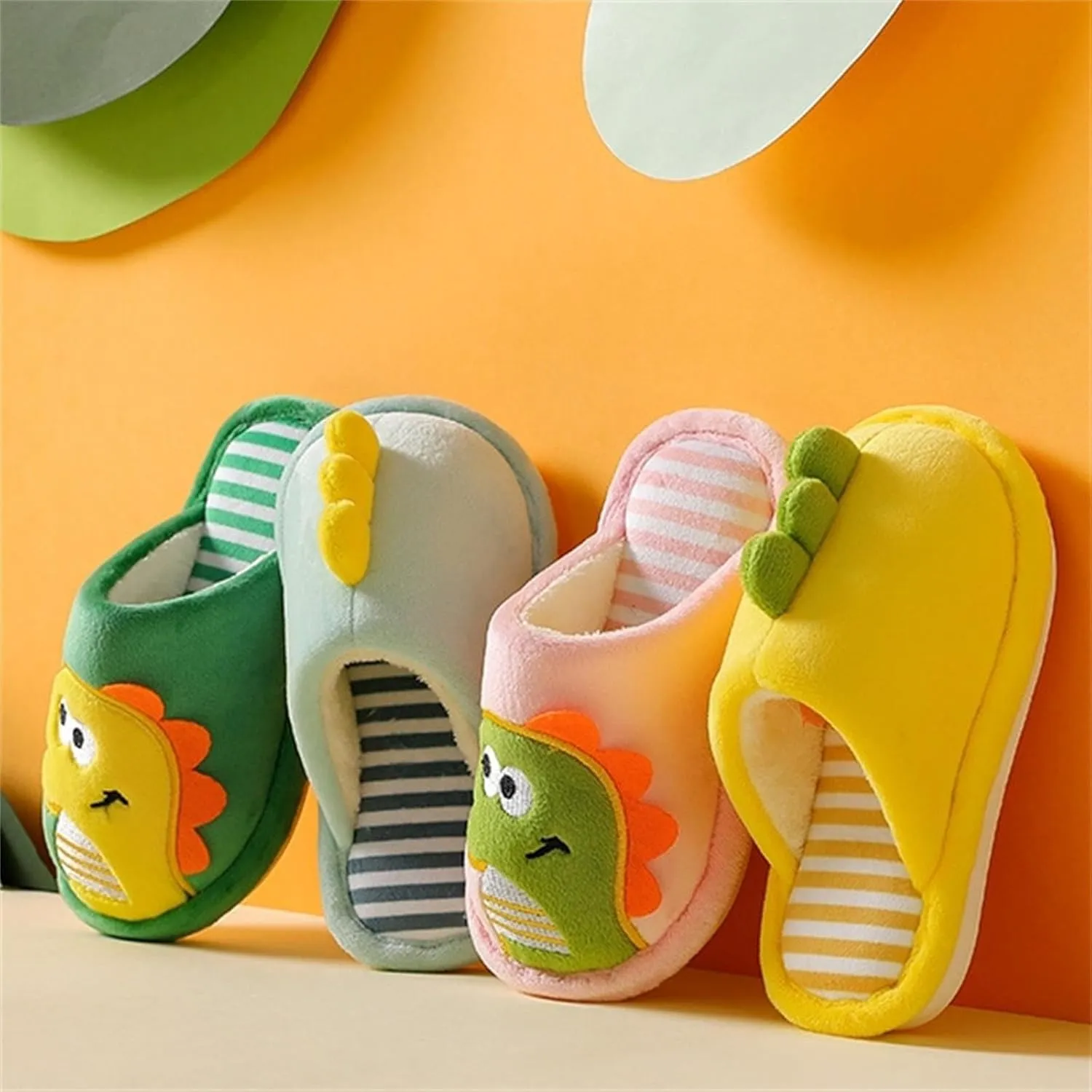 Cartoon Slippers for Girls Boys Cute Soft Plush Anti-Slip House Shoes Kids Slippers with Memory Foam Warm Indoor
