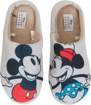Disney Womens Minnie Mouse Slippers Slip On Mickey Mouse Mules Sliders Warm Lined House Shoe