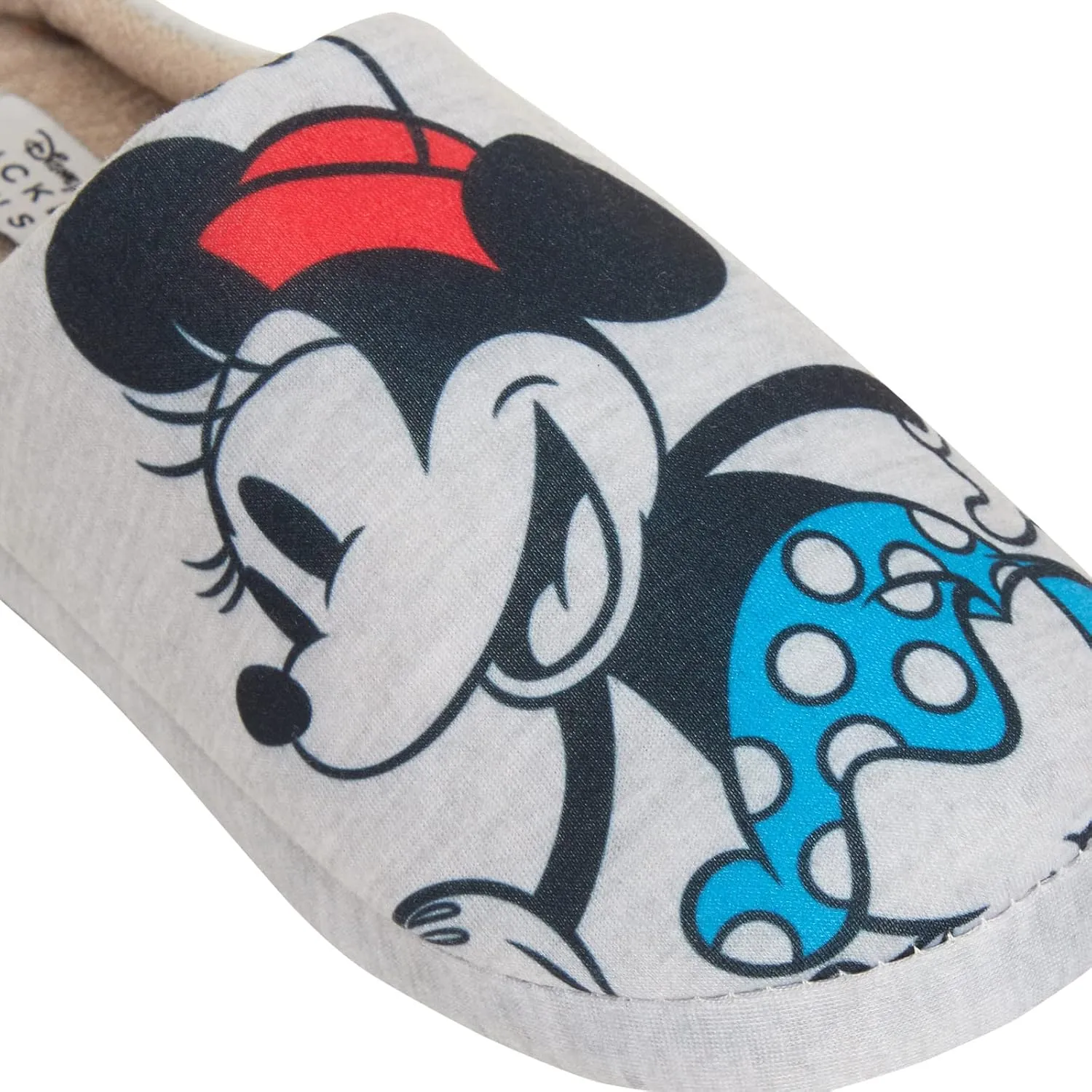 Disney Womens Minnie Mouse Slippers Slip On Mickey Mouse Mules Sliders Warm Lined House Shoe