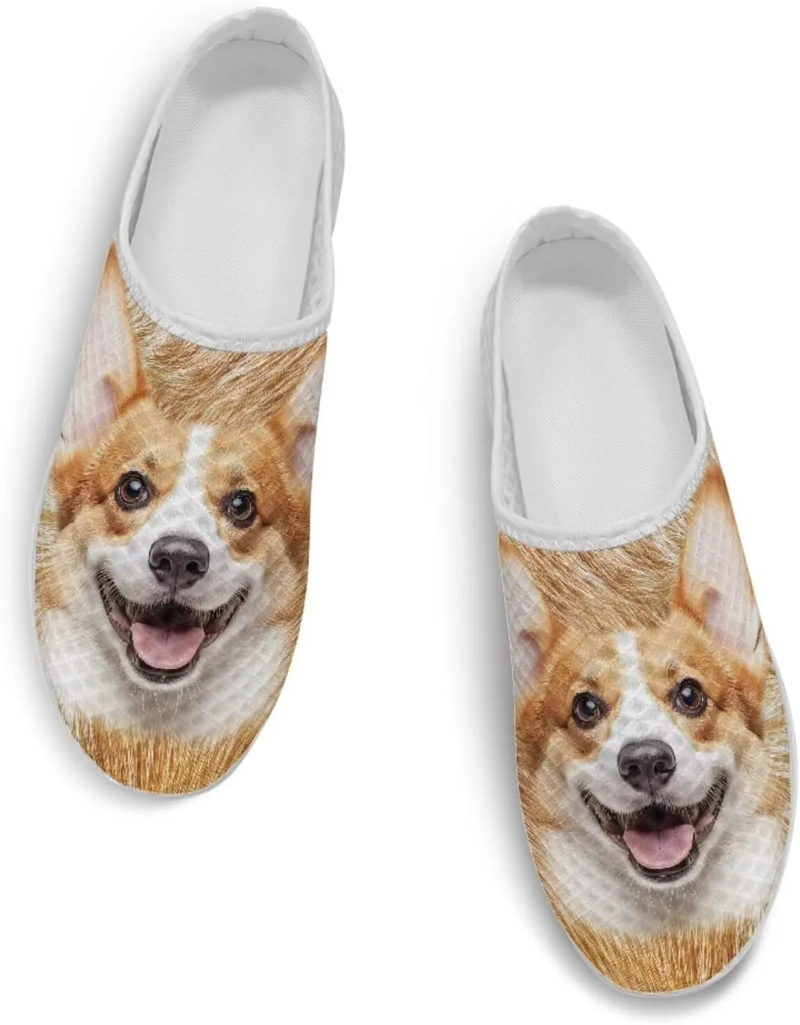 Dog Print Womens Mules Slip on Sneaker Round Toe Classic Garden Clogs Low Top Loafers Tennis Shoes