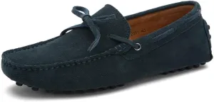Easy to Put and Remove. Loafer Shoes for Men Boat Shoes Genuine Leather Stitching Details Round Toe Suede Vamp Flat Heel Flexible Resistant Anti-Slip Outdoor Slip on for All Occasions