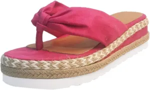 Espadrilles Slippers for Women Slip On Platform Sandals Ladies Thong Flip Flops Comfortable Summer Slippers Beach Vacation Comfy Walking Shoes Bow Open Toe Flats 2025 Fashion