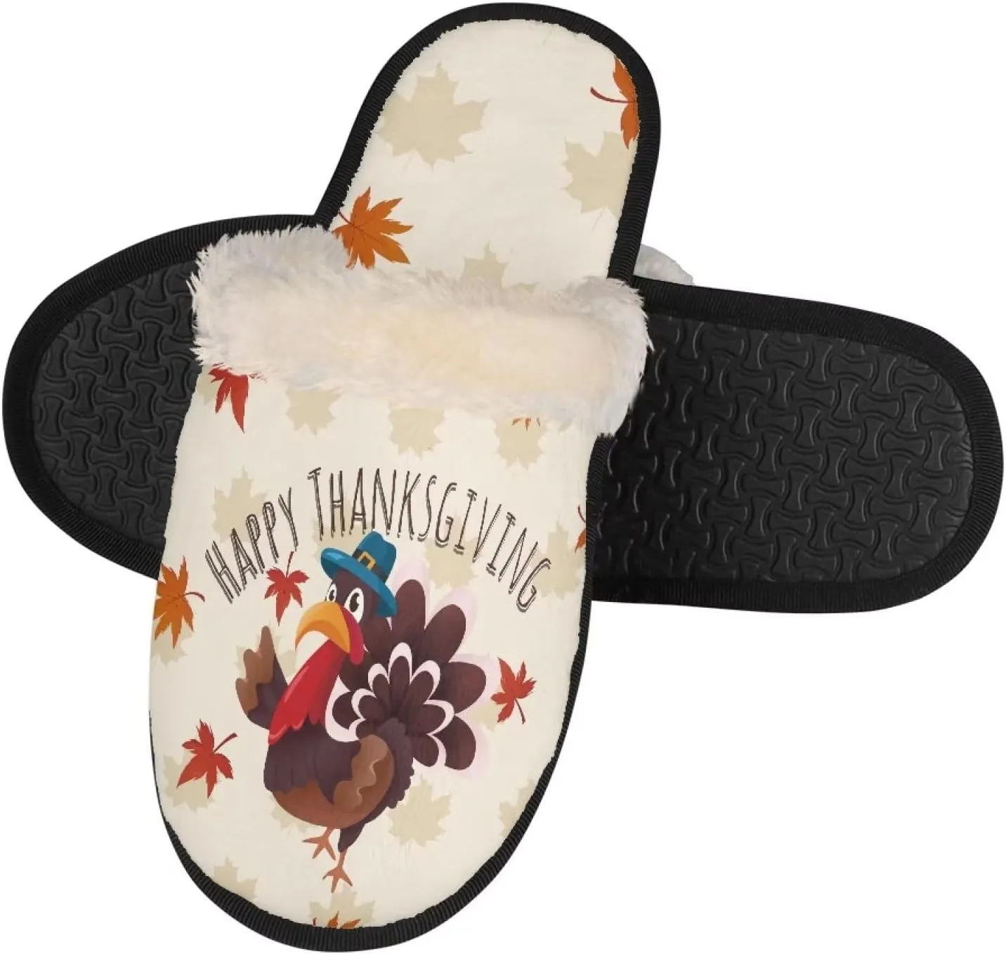 Fall Fuzzy Slippers for Man Anti-Skid Slippers for Women Indoor Fluffy Ultra Soft House Slippers for Autumn Winter