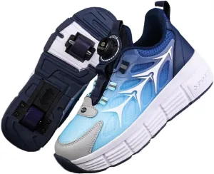 Fashion Kids Roller Skate Shoes Roller Sport Sneakers Shoes for Boys Girls with 2-Wheels Unisex Child Retractable Sneakers Shoes for Birthday Children Show Gift
