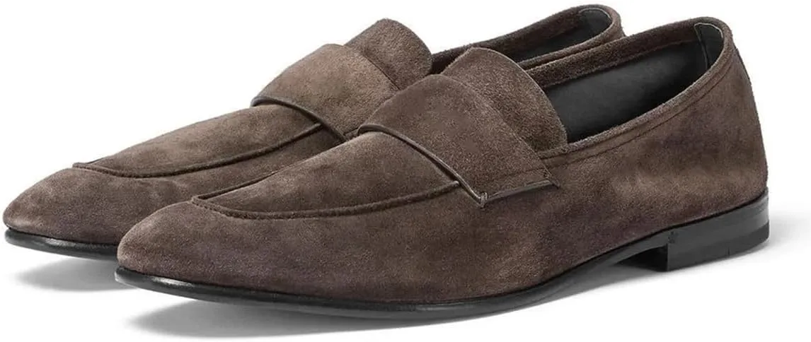 FOWT Men Retro Round Toe Slip On Loafers Flat Heel Comfy Casual Daily Shoes Size 4-16 US