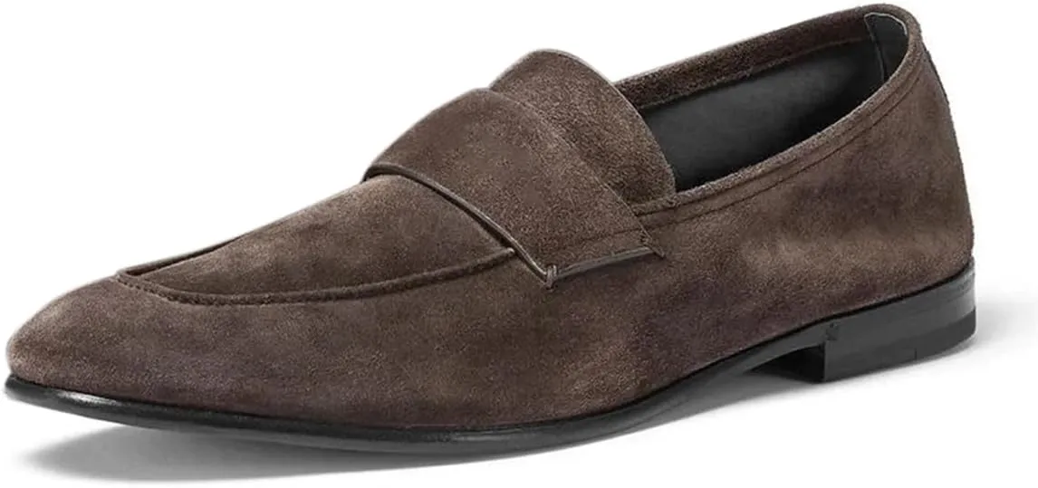 FOWT Men Retro Round Toe Slip On Loafers Flat Heel Comfy Casual Daily Shoes Size 4-16 US