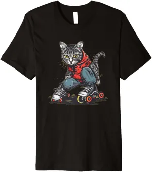 Funny Inline Skates Shoes with this Cat Costume Premium T-Shirt
