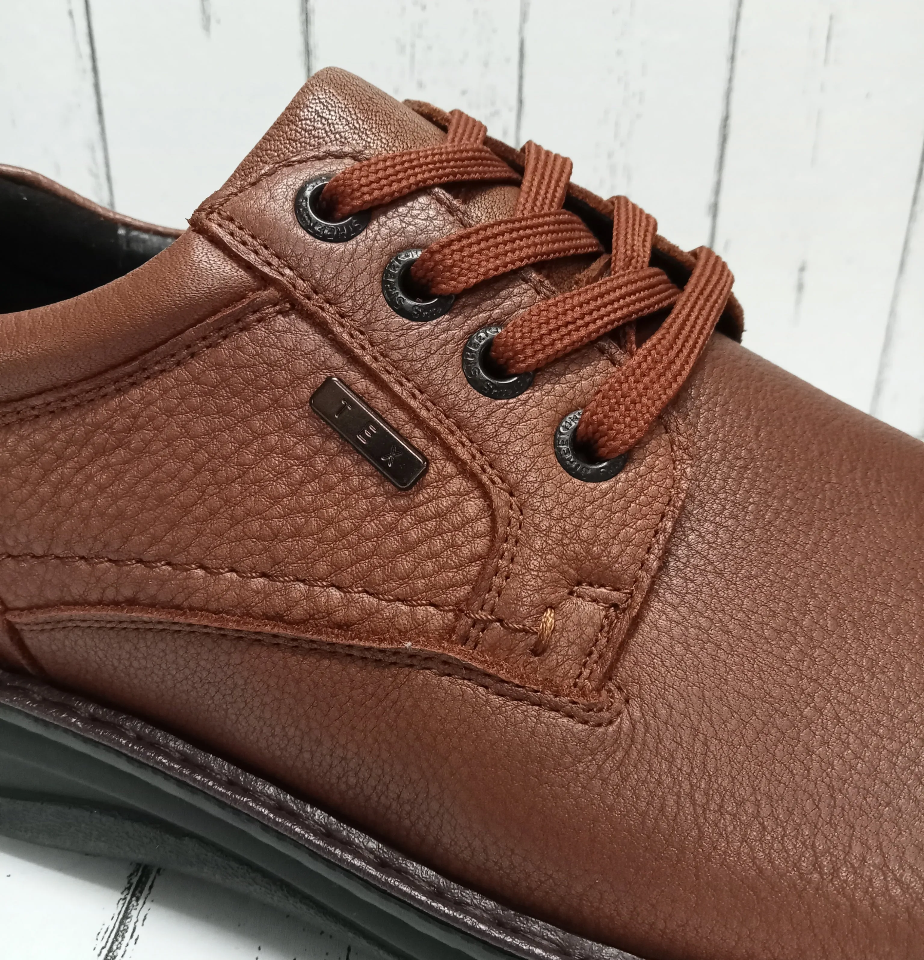 G-COMFORT SHOES (EXTRA WIDE FITTING) - P3701 - LACE UP SHOE - Cognac (Waterproof)