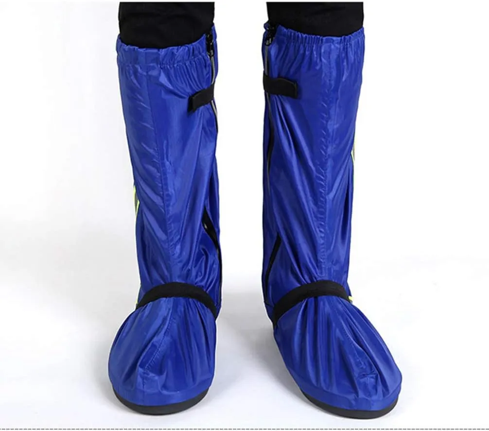 Garneck 1 Pair Waterproof Oxford Cloth Rain Boot Covers High Rain Boot Cover for Men Women Reflective Adjustable Keep Your Feet Dry