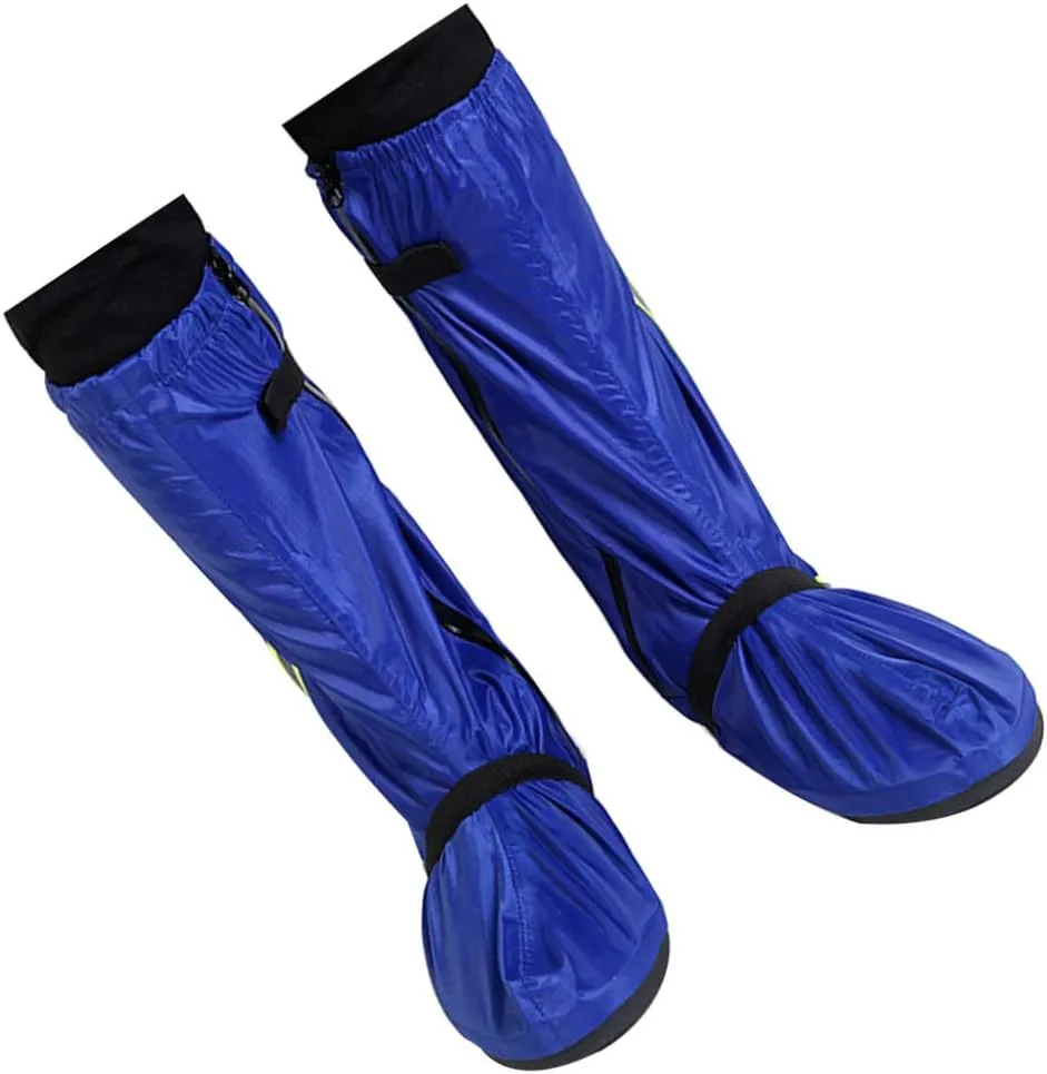 Garneck 1 Pair Waterproof Oxford Cloth Rain Boot Covers High Rain Boot Cover for Men Women Reflective Adjustable Keep Your Feet Dry