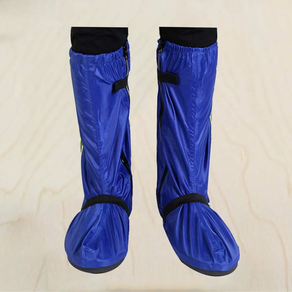 Garneck 1 Pair Waterproof Oxford Cloth Rain Boot Covers High Rain Boot Cover for Men Women Reflective Adjustable Keep Your Feet Dry