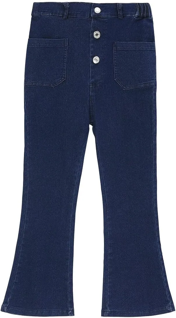 GERU Girls Basic Bootcut Jeans High Waist Flare Leg Skinny Denim Pants with Pockets for 3-12 Years