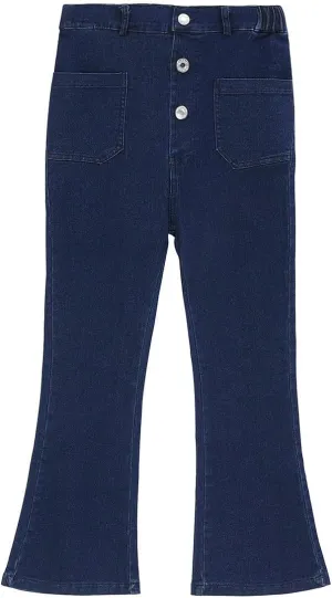 GERU Girls Basic Bootcut Jeans High Waist Flare Leg Skinny Denim Pants with Pockets for 3-12 Years