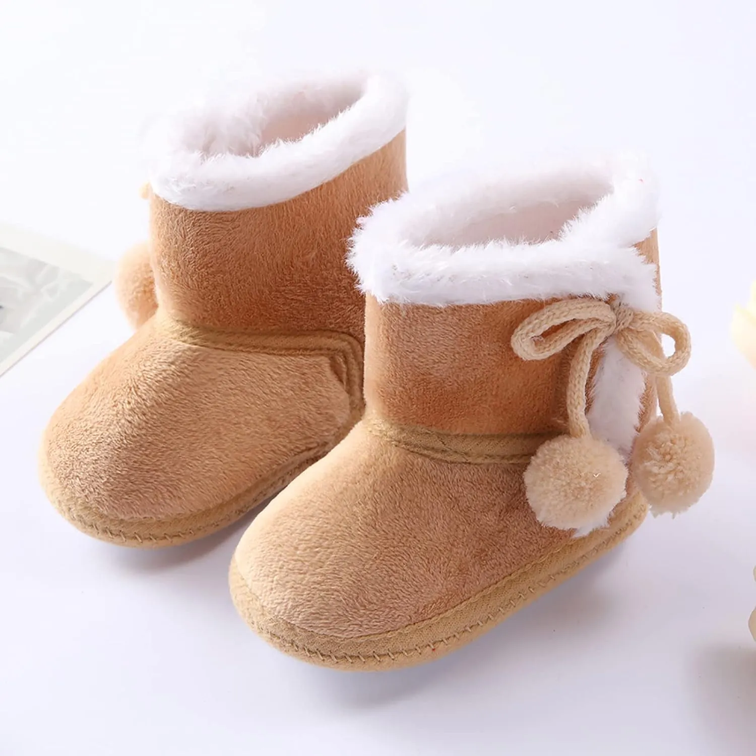 Girls Booties Snow Shoes Infant Toddler Boys Boots Soft Baby Warming Baby Shoes Stride Spark (Coffee, 0-3 Months)