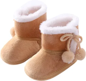 Girls Booties Snow Shoes Infant Toddler Boys Boots Soft Baby Warming Baby Shoes Stride Spark (Coffee, 0-3 Months)