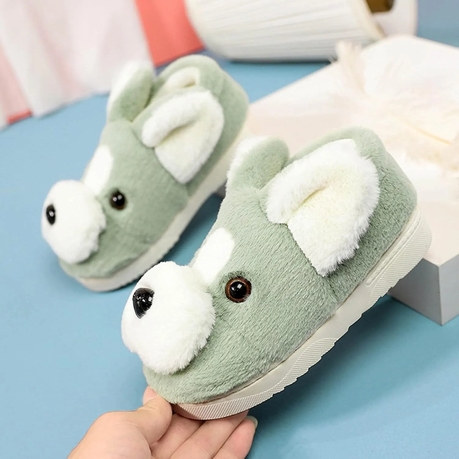 Girls Boys Home Slippers Warm Dog House Slippers for Toddler Winter Indoor Outdoor Shoes Kids Home Slippers