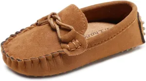 Girl's Boy's Moccasin Faux Suede Slip-On Loafers Flat Kids Casual Shoes(Toddler/Little Kid)