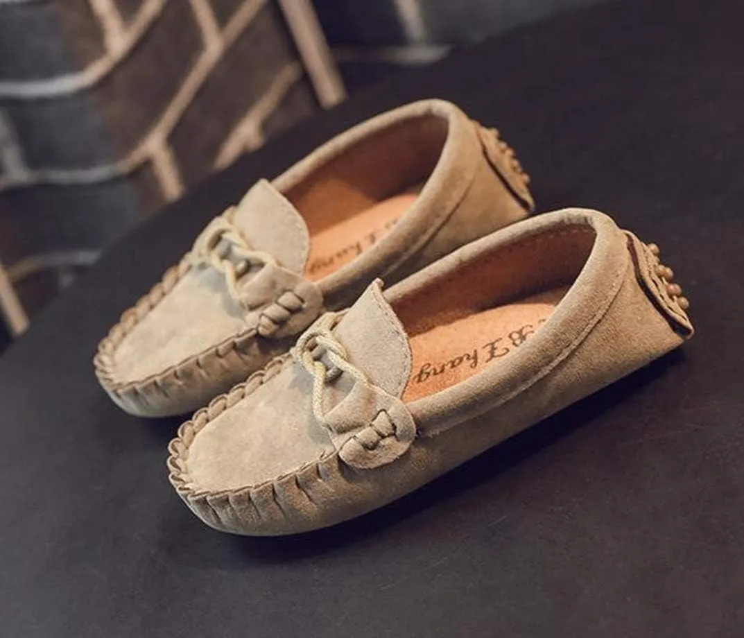 Girl's Boy's Moccasin Faux Suede Slip-On Loafers Flat Kids Casual Shoes(Toddler/Little Kid)