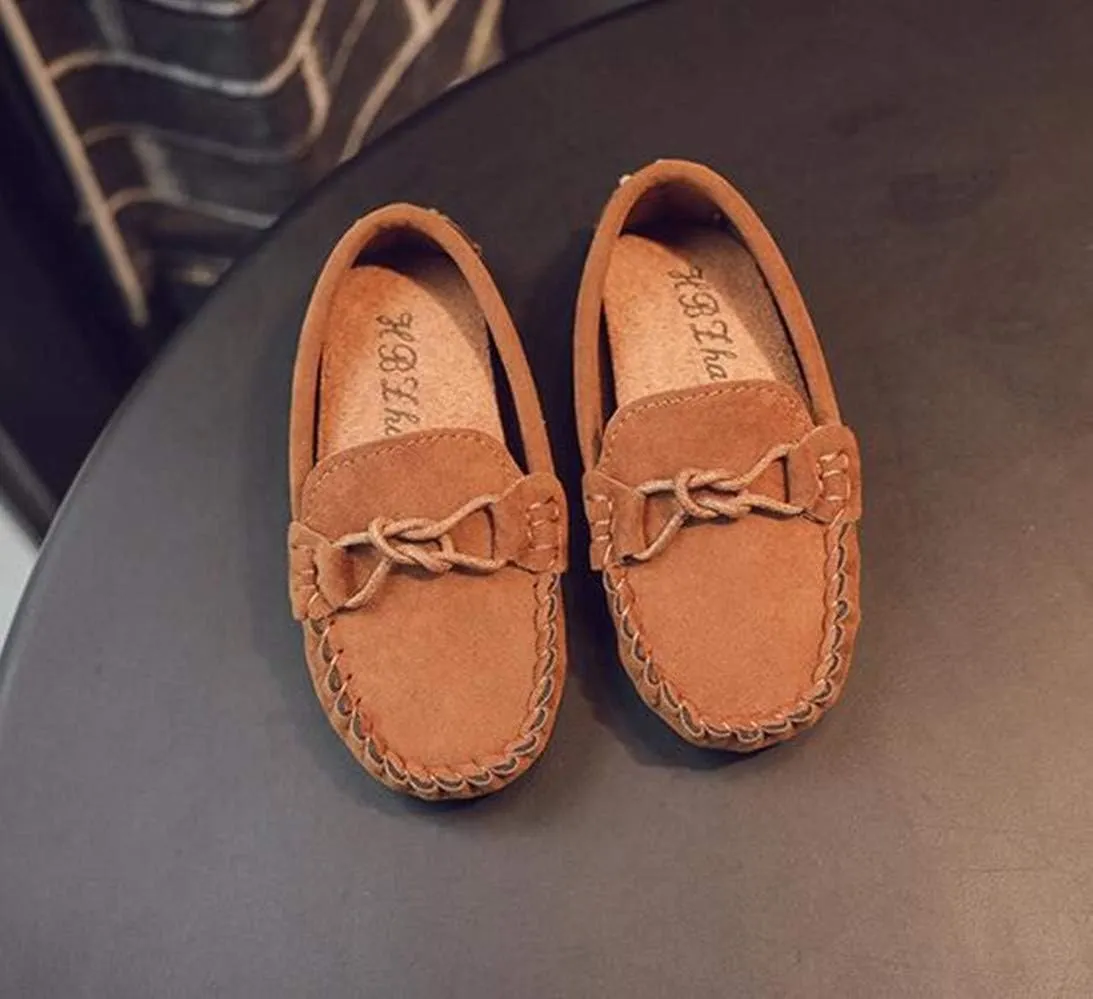 Girl's Boy's Moccasin Faux Suede Slip-On Loafers Flat Kids Casual Shoes(Toddler/Little Kid)