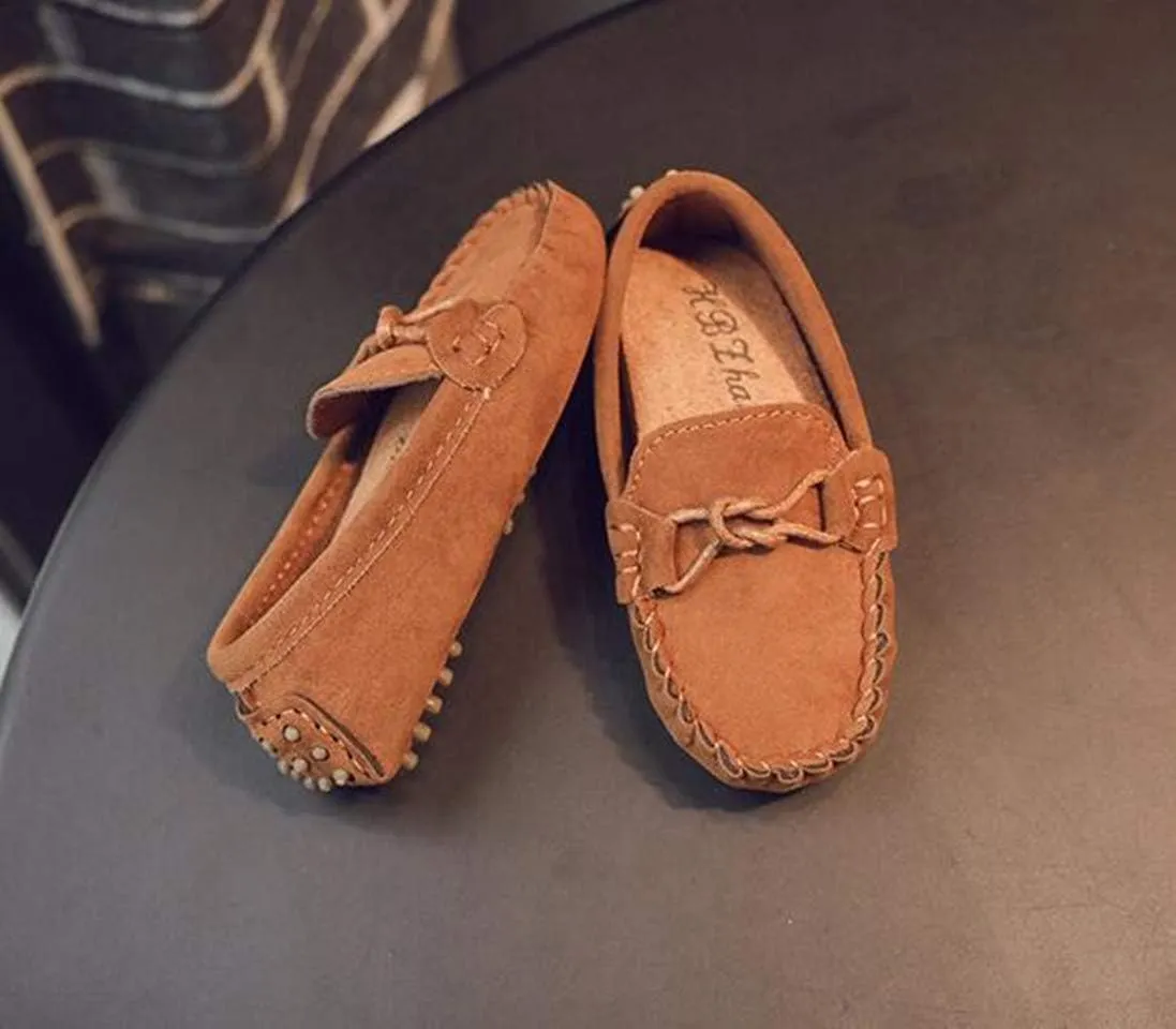 Girl's Boy's Moccasin Faux Suede Slip-On Loafers Flat Kids Casual Shoes(Toddler/Little Kid)