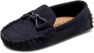 Girl's Boy's Moccasin Faux Suede Slip-On Loafers Flat Kids Casual Shoes(Toddler/Little Kid)