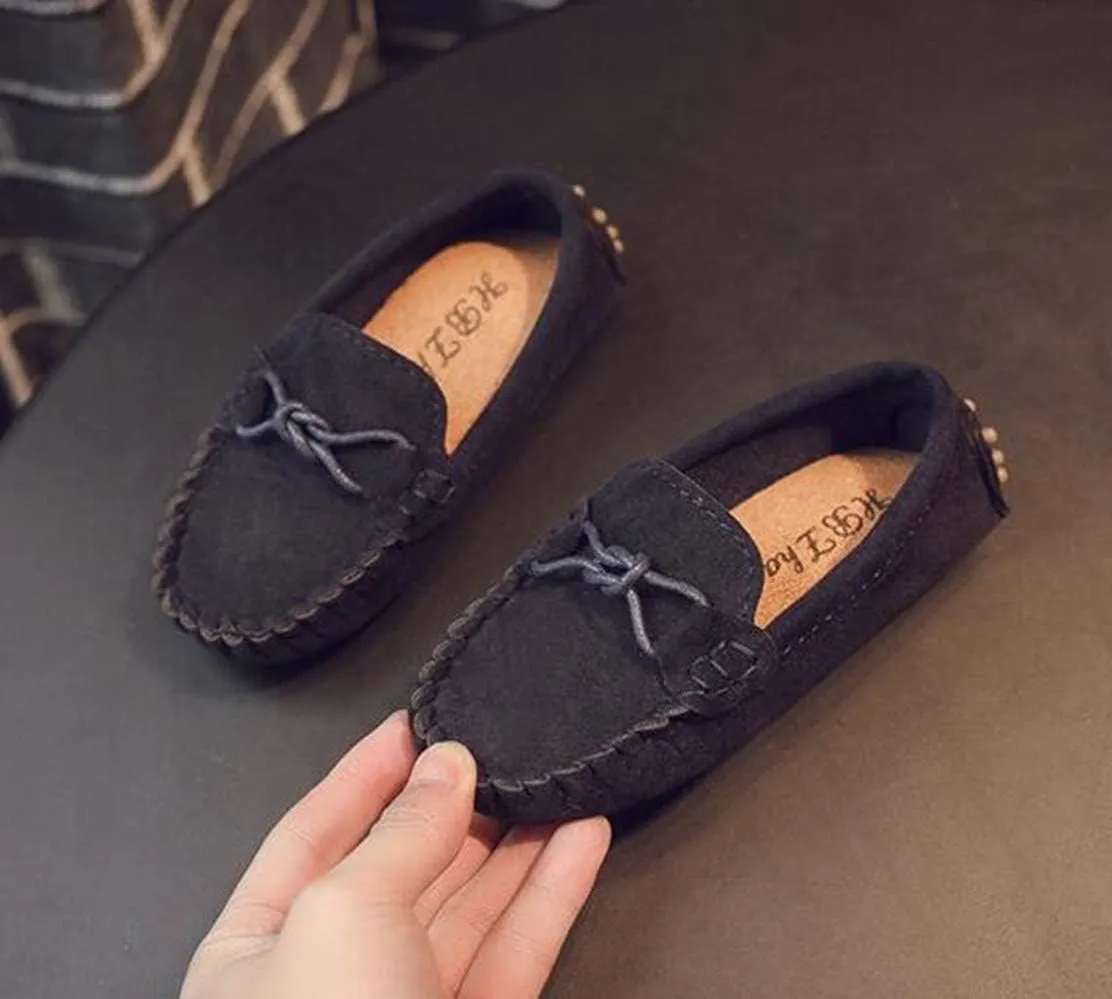 Girl's Boy's Moccasin Faux Suede Slip-On Loafers Flat Kids Casual Shoes(Toddler/Little Kid)