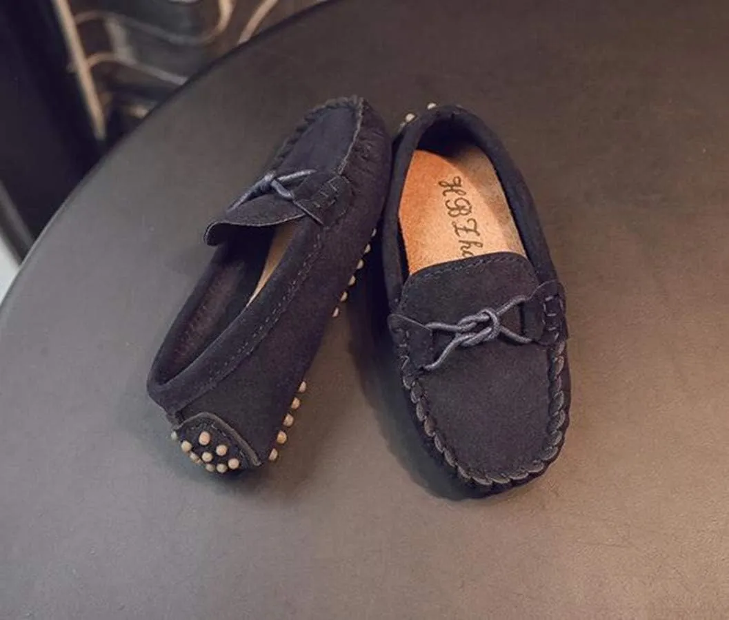 Girl's Boy's Moccasin Faux Suede Slip-On Loafers Flat Kids Casual Shoes(Toddler/Little Kid)