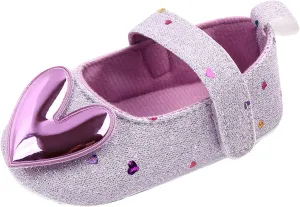 Girls Heart-Shaped Bling Infant Baby Toddler Fashion Prewalker Princess Shoes Baby Shoes Shoes (Purple, 6-12 Months)