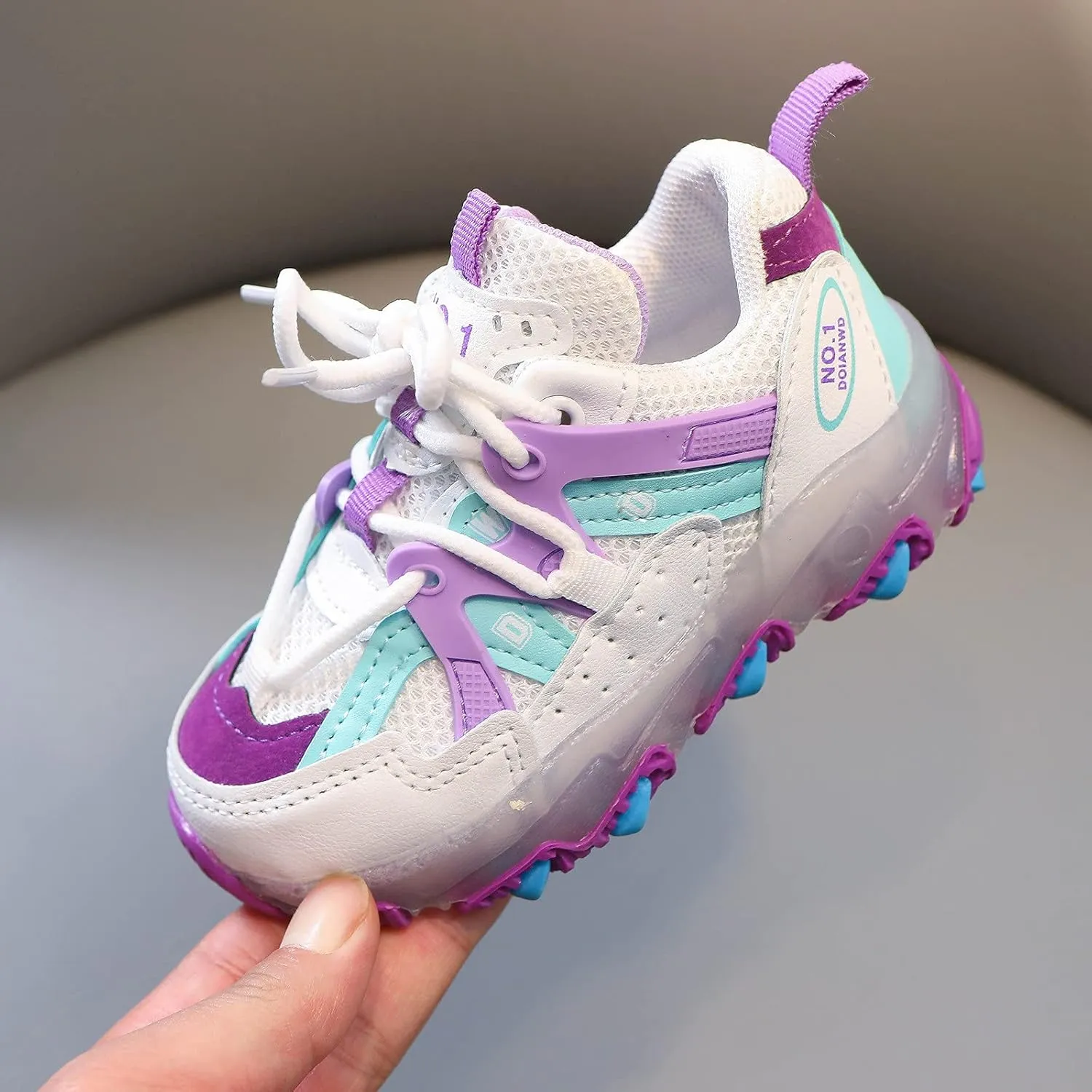 Girls Led Children Luminous Sport Kids Baby Shoes Light Sneakers Boys Bling Baby Shoes Glittery (Purple, 2.5-3Years)