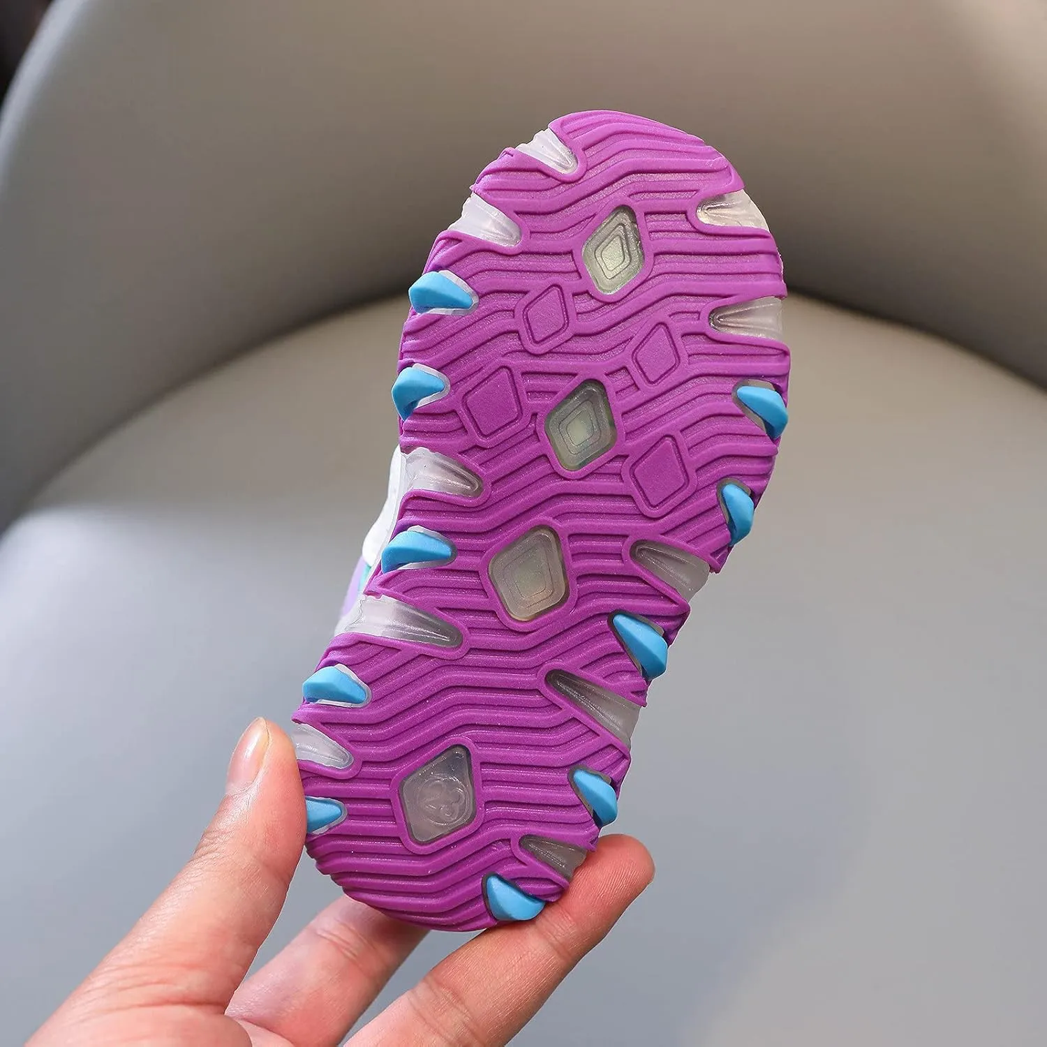 Girls Led Children Luminous Sport Kids Baby Shoes Light Sneakers Boys Bling Baby Shoes Glittery (Purple, 2.5-3Years)