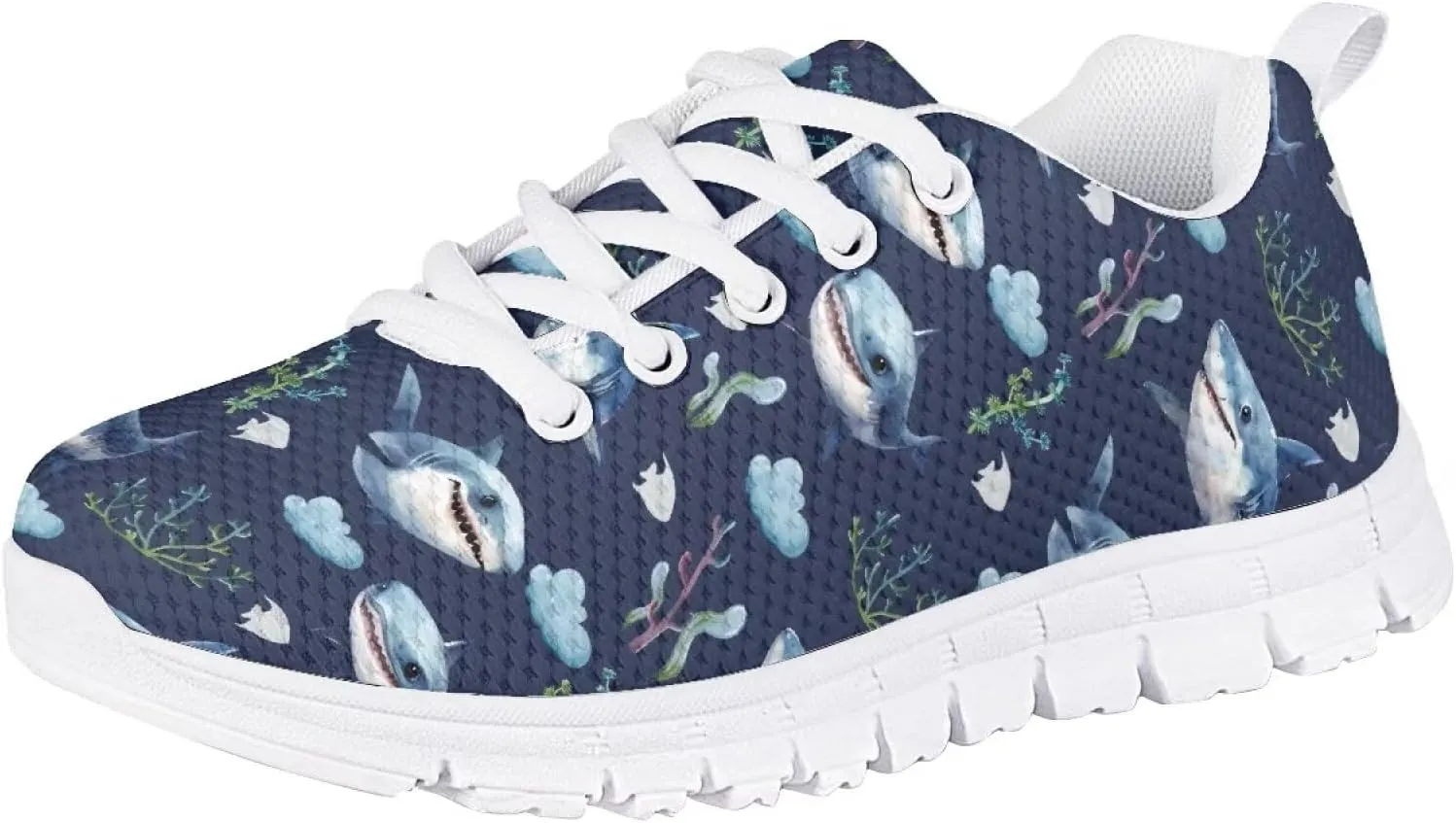 Girls Tennis Shoes Lace Up Breathable Sneakers Kids Lightweight Sneakers Athletic Running Shoes